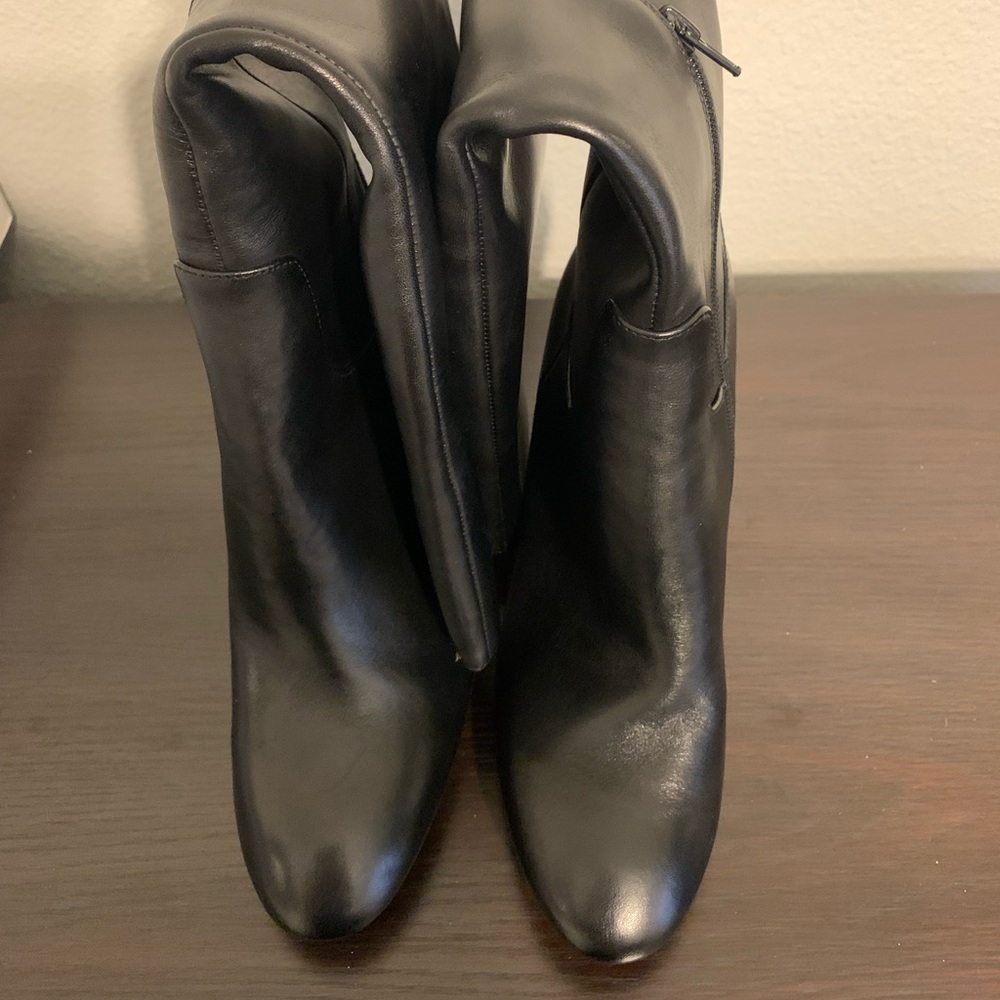 Faux Leather Knee Boots